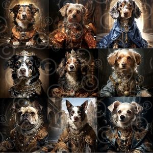 1 CUTE custom made royal pet portrait❤️digital Download/ PNG/JPG files high res